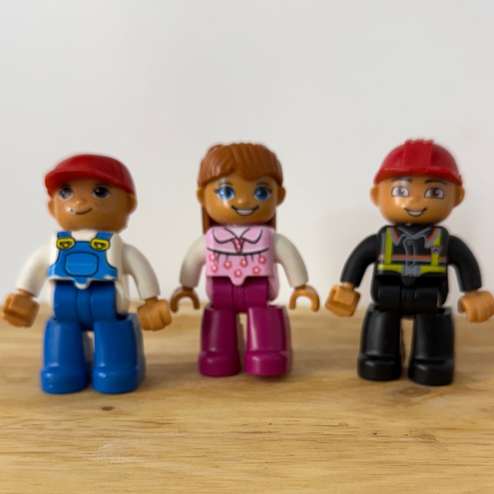 Lot of 3 Lego Duplo People Figures for Building Blocks & Playsets